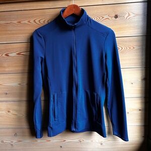 Nike Dri-Fit Jacket Women Sm Navy Full-Zip Activeware Pull Over Gym Workout Top